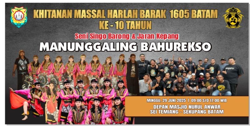 Flyer khitanan massal harlah Barak 1605 Batam ke-10. Foto: Barak 1605 Batam