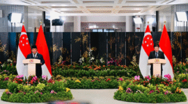 Presiden Republik Indonesia Prabowo Subianto menghadiri Leaders’ Retreat perdananya bersama Perdana Menteri Lawrence Wong, di Parliament House, Singapura, pada Senin (16/6/2025). Foto: BPMI Setpres/Laily Rachev. 