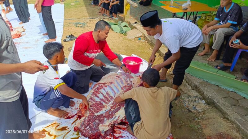 Pondok Pesantren Al Ihsan Bintan Laksanakan Salat Idul Adha dan Pemotongan Hewan Qurban di Komplek Pesantren. Foto: INIKEPRI.COM