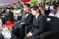 Wakil Wali Kota Batam Li Claudia Chandra di upacara peringatan hari Bhayangkara ke-79. Foto: INIKEPRI.COM/Media Center Batam 