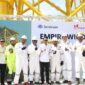 Wali Kota Batam, Amsakar Achmad, menghadiri secara langsung acara Syukuran Pelepasan Jacket untuk proyek Empire Wind (Wind Tower) yang akan dikirim ke Amerika Serikat. Acara tersebut berlangsung di Seatrium Batam Yard, Senin (7/7/2025). Foto: INIKEPRI.COM/Media Center Batam
