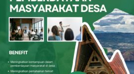 Flyer Program Pelatihan Pemberdayaan Masyarakat Desa yang akan dilakukan di 13 kota di Sumatera Utara. Foto: Diagram Indonesia Center & Pimpinan Wilayah Pemuda Muhammadiyah Sumut (PWPM Sumut)