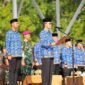 Kepala BP Batam/Wali Kota Batam Amsakar Achmad, memimpin upacara peringatan Hari Koperasi Nasional ke-78 yang berlangsung di Dataran Engku Putri, Senin (14/7/2025). Foto: INIKEPRI.COM/BP Batam 
