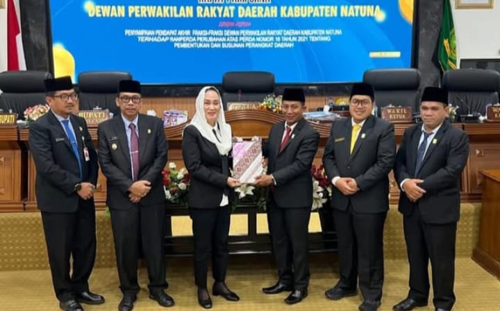 Rapat Paripurna Dewan Perwakilan Rakyat Daerah (DPRD) Kabupaten Natuna yang digelar pada Jumat, 18 Juli 2025, di Ruang Rapat Paripurna DPRD. Foto: INIKEPRI.COM