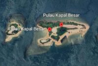 Pulau Kapal yang disegel KKP. Foto: Tangkapan Layar Google Earth 