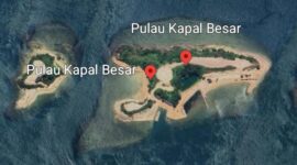 Pulau Kapal yang disegel KKP. Foto: Tangkapan Layar Google Earth 