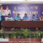 Andhi Kusuma di podium saat Musda IV KNPI Kepri. Foto: INIKEPRI.COM