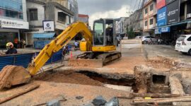 Pengganti gorong-gorong yang ambruk dengan pemasangan box culvert fi Jalan Brigjen Katamso, Batu 2 Tanjungpinang. Foto: INIKEPRI.COM/KepriProv 