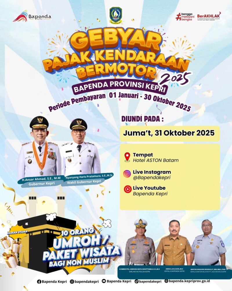 Flyer gebyar pajak kendaraan. Foto: KepriProv 