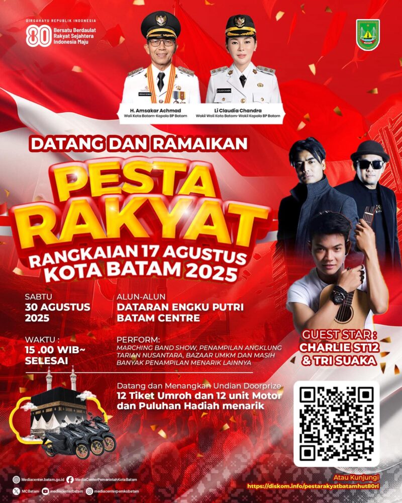 Flyer pesta rakyat HUT RI ke-80 Kota Batam. Foto: Media Center Batam