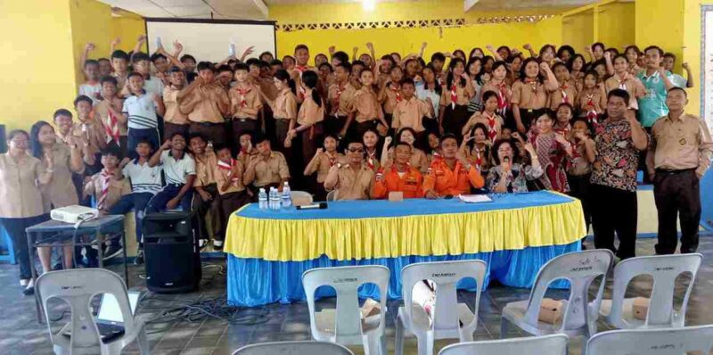 Badan Penanggulangan Bencana Daerah (BPBD) Kota Tanjungpinang menggelar Sosialisasi Komunikasi, Informasi, dan Edukasi (KIE) Penanggulangan Bencana di delapan Sekolah Menengah Pertama (SMP) sepanjang Agustus 2025. Foto: INIKEPRI.COM
