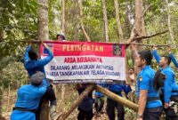 BP Batam melalui Direktorat Pengamanan Aset dan Kawasan menutup akses masuk ke Telaga Bidadari dari arah Tembesi Buton, Kamis (21/8/2025). Foto: INIKEPRI.COM/BP Batam