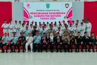 Forkompinda Natuna berfoto bersama paskibra Natuna dalam rangka HUT RI ke-80. Foto: INIKEPRI.COM/NatunaKab