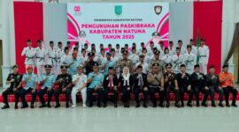 Forkompinda Natuna berfoto bersama paskibra Natuna dalam rangka HUT RI ke-80. Foto: INIKEPRI.COM/NatunaKab