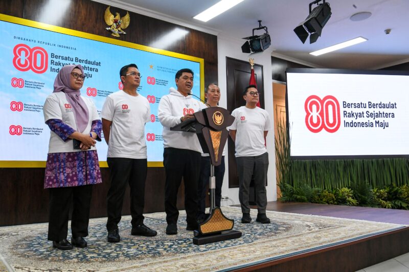 Wakil Menteri Sekretaris Negara (Wamensesneg) Juri Ardiantoro secara resmi meluncurkan rangkaian kegiatan Bulan Kemerdekaan Republik Indonesia ke-80 tahun 2025. Foto: ANTARA