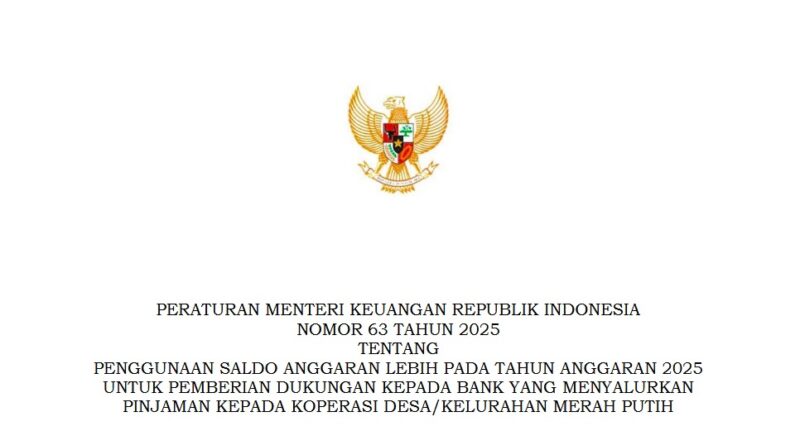 Permenkeu nomor 63/2025. Foto: Tangkapan Layar 