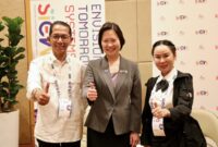Amsakar Achmad dan Li Claudia Chandra di Sands Expo and Convention Centre, Singapura, Rabu (29/10/2025). Foto: INIKEPRI.COM/BP Batam 