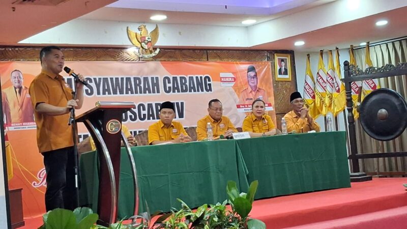 Raja Heri Mokhrizal terpilih kembali secara aklamasi sebagai ketua Hanura Batam. Foto: INIKEPRI.COM