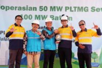 Dalam rangka memperingati Hari Listrik Nasional (HLN) ke-80, PT PLN Batam bersama PT Maxpower Indonesia meresmikan pengoperasian 50 megawatt (MW) pertama dari total 100 MW Pembangkit Listrik Tenaga Mesin Gas (PLTMG) Sewa Batam. Foto: INIKEPRI.COM
