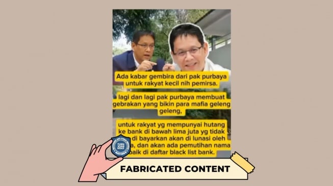 Tangkapan Layar yang menyebut negara akan melunasi hutang sebesar Rp 5 Juta. Foto: turnbackhoax.id