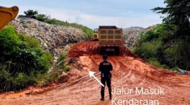 Jalan masuk kendaraan ke TPA Punggur. Foto: INIKEPRI.COM