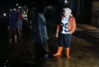 Camat Bunguran Batubi, Erlina, turun langsung meninjau permukiman warga pada Minggu (7/12/2024) malam. Foto: INIKEPRI.COM/Erlina