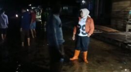 Camat Bunguran Batubi, Erlina, turun langsung meninjau permukiman warga pada Minggu (7/12/2024) malam. Foto: INIKEPRI.COM/Erlina