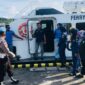 Polres Lingga mengintensifkan pengamanan di Pelabuhan Jagoh, Kecamatan Singkep Barat. Foto: INIKEPRI.COM
