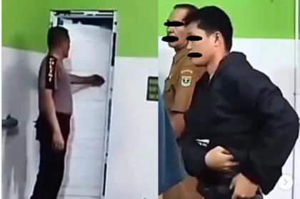Oknum guru mesum sesama jenis tepergok warga dalam toilet masjid di Kota Padang. Foto: Tangkapan Layar 