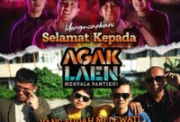 Poster pengumuman resmi bahwa jumlah penonton film "AGAK LAEN: Menyala Pantiku!' telah melewati jumlah penonton film pertamanya. Foto: Instagram/pilem.agak.laen