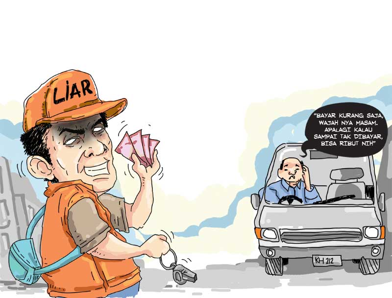 Ilustrasi juru parkir liar. Foto: Istimewa 