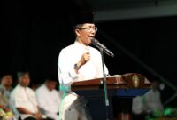 Wali Kota Batam Amsakar Achmad dalam Peringatan Isra Mikraj Nabi Muhammad SAW Tingkat Kota Batam Tahun 1447 Hijriah/2026 Masehi. Foto: INIKEPRI.COM/Media Center Batam 