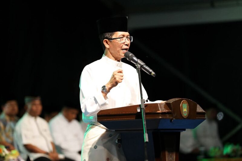 Wali Kota Batam Amsakar Achmad dalam Peringatan Isra Mikraj Nabi Muhammad SAW Tingkat Kota Batam Tahun 1447 Hijriah/2026 Masehi. Foto: INIKEPRI.COM/Media Center Batam 