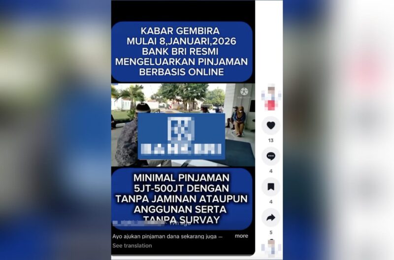 Akun TikTok m_rizki_budiman yang membagikan informasi pinjaman BRI. Foto: Tangkapan Layar 