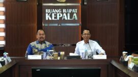 Kepala BP Batam Amsakar Achmad menerima kunjungan kerja Bupati Batu Bara Baharuddin Siagian. Foto: INIKEPRI.COM/BP Batam 