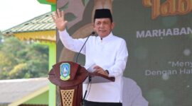 Gubernur Kepulauan Riau, Ansar Ahmad dalam kegiatan Tabligh Akbar dan Doa Bersama dalam rangka menyambut Bulan Suci Ramadhan1447 Hijriah digelar Pemprov Kepri di Halaman Balai Kelurahan Pulau Penyengat, Sabtu (7/2/2026). Foto: INIKEPRI.COM/KepriProv 