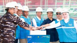 Wali Kota Batam, Amsakar Achmad, secara resmi melakukan groundbreaking ceremony pembangunan Pipa Gas West Natuna Transportation System (WNTS) menuju Pulau Pemping, Kecamatan Belakangpadang, Selasa (10/2/2026). Foto: INIKEPRI.COM/Media Center Batam 