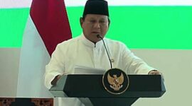 Presiden Prabowo Subianto saat menghadiri acara Bersatu dalam Munajat untuk Keselamatan Bangsa dan Pengukuhan Pengurus Majelis Ulama Indonesia (MUI) di Masjid Istiqlal, Jakarta, Sabtu (7/2/2026). Foto: BPMI Setpres