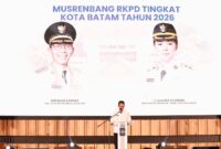 Amsakar saat membuka Musrenbang Rencana Kerja Pemerintah Daerah (RKPD) Kota Batam Tahun 2026 dalam rangka penyusunan RKPD Tahun 2027 di Hotel Grand Mercure Batam, Kamis (5/3/2026). Foto: INIKEPRI.COM/Media Center Batam 