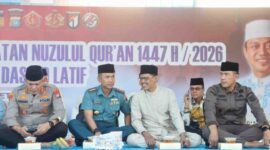 Ketua DPRD Kota Batam, Haji Muhammad Kamaluddin menghadiri kegiatan Silaturahmi Kebangsaan dalam rangka peringatan Nuzulul Qur’an 1447 Hijriah yang diselenggarakan Polresta Barelang di Mapolresta Barelang, Sabtu (7/3/2026) malam. Foto: INIKEPRI.COM
