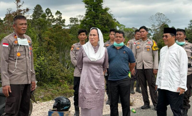 Bupati Natuna Cen Sui Lan saat meninjau karhutla beberapa waktu lalu. Foto: INIKEPRI.COM