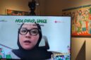 Ummi Damas memberikan keterangan secara telekonferensi saat peluncuran pameran 