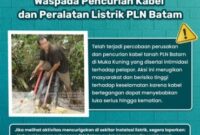 Banner imbauan pencurian kabel listrik dari PLN Batam. Foto: INIKEPRI.COM/PLN Batam