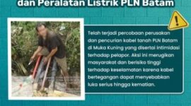 Banner imbauan pencurian kabel listrik dari PLN Batam. Foto: INIKEPRI.COM/PLN Batam 