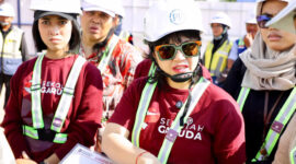 Wakil Menteri Pendidikan Tinggi, Sains, dan Teknologi (Wamendiktisaintek) Stella Christie saat meninjau lokasi pembangunan di Belitung Timur. Foto: Kemendiktisaintek