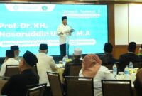 Menteri Agama Nasaruddin Umar saat membuka Halaqah Nasional V Pimpinan Pondok Pesantren se-Indonesia di Jakarta. Foto: Istimewa 