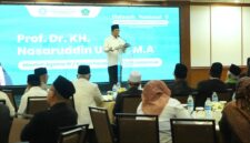 Menteri Agama Nasaruddin Umar saat membuka Halaqah Nasional V Pimpinan Pondok Pesantren se-Indonesia di Jakarta. Foto: Istimewa