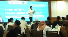 Menteri Agama Nasaruddin Umar saat membuka Halaqah Nasional V Pimpinan Pondok Pesantren se-Indonesia di Jakarta. Foto: Istimewa 