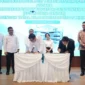 PT PLN Batam bersama PT Equator Gate System Batam melaksanakan penandatanganan Perjanjian Jual Beli Tenaga Listrik (PJBTL) di Aula Tanjung Kasam, Lantai 5 Kantor Korporat PLN Batam, Senin (25/5). Foto: INIKEPRI.COM/PLN Batam 