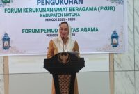 Bupati Natuna Cen Sui Lan menyampaikan kata sambutan. Foto: Istimewa 